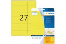 Herma 5140 etiquettes 63,5 x 29,6 A4 540 pieces Jaune fluo