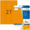 Herma 5141 etiquettes 63,5 x 29,6 A4 540 pieces Orange fluo