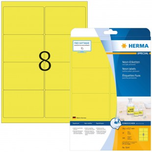 Herma 5144 etiquettes 99,1 x 67,7 A4 160 pieces Jaune fluo