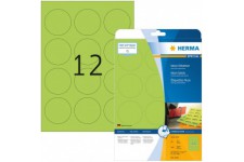 Herma 5155 etiquettes diametre 60 A4 LaserCopy 240 pieces Vert fluo