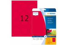 Herma 5156 etiquettes diametre 60 A4 240 pieces Rouge fluo