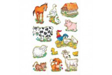 HERMA sticker DECOR"animaux de la ferme" 3 feuilles de 12 etiquettes