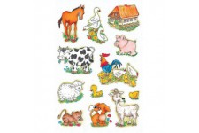 HERMA sticker DECOR"animaux de la ferme" 3 feuilles de 12 etiquettes