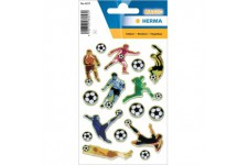 6257 Stone Stickers pour enfants, footballeur en action (16 autocollants, film mat) autocollant, motif permanent, etiquettes pou