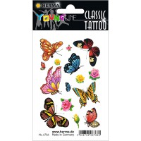 HERMA Tatouages Couleur Art"Papillons" Resistant a  l'eau 1 feuille de 15