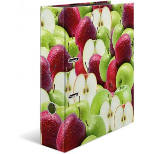 HERMA Motif classeur a  levier A4 Fruits Pomme, dos de 7 cm, en carton robuste, imprime entierement a  l'exterieur et a  l'inter