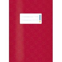 Protege-cahier Herma dimension A5 couvert en plastique - Structure en velours - 1 piece rouge bordeaux