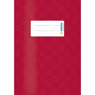 Protege-cahier Herma dimension A5 couvert en plastique - Structure en velours - 1 piece rouge bordeaux