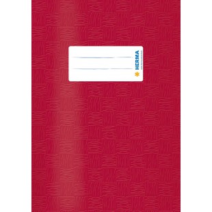 Protege-cahier Herma dimension A5 couvert en plastique - Structure en velours - 1 piece rouge bordeaux