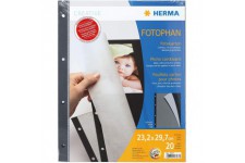 Herma 7569 Lot de 250 feuilles de papier photo Blanc (230 x 297 mm) 20 feuilles 23,2 x 29,7 cm Noir