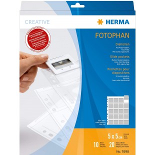 Herma 7698 Lot de 10 Pochettes perforees Transparent/Mat