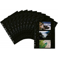 Herma 7784 Pack de 10 feuilles de pochettes pour photos 90 x 130 mm orientation paysage (Noir)