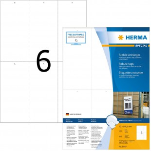 HERMA Anhang. reiBfest A4 70x148,5 mm weiB perfor.