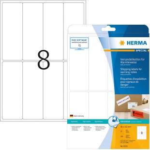 Herma 8326 etiquettes d'expedition/signaux 50 x 142 A4 200 pieces Blanc