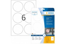Herma Special A4 85mm rond Fort Adhesive Sign - Blanc (Lot de 150)