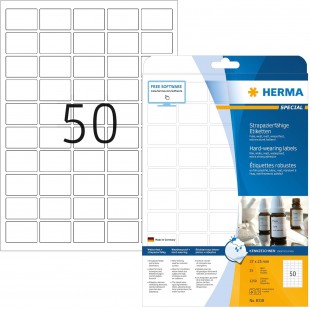 Herma Special A4 37x25mm Etiquette de signalisation adhesion forte - Blanc (Lot de 1250)
