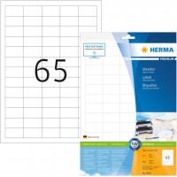 Herma 8629 etiquettes 38,1 x 21,2 Premium A4 650 pieces Blanc