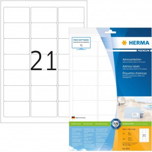 Herma 8632 etiquettes 63,5 x 38,1 Premium A4 210 pieces Blanc
