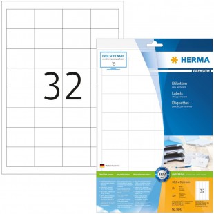 Herma 8643 etiquettes 48,3 x 33,8 Premium A4 320 pieces Blanc