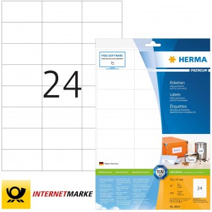 Herma 8644 etiquettes 70 x 37 Premium A4 240 pieces Blanc