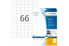 Herma 8831 etiquettes jet d'encre 25,4 x 25,4 A4 1650 pieces Blanc