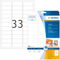 Herma 8837 etiquettes jet d'encre 63,5 x 25,4 A4 825 pieces Blanc