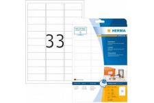 Herma 8837 etiquettes jet d'encre 63,5 x 25,4 A4 825 pieces Blanc