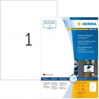 HERMA 9543 Lot de 40 feuilles d'etiquettes autocollantes en polyethylene mat Format A4 (210 x 297 mm, 40 feuilles, en polyethyle