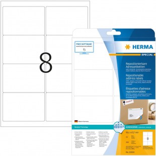 Herma 10018 etiquettes movables/amovibles 99,1 x 67,7 A4 200 pieces Blanc