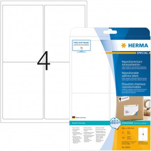 Herma 10019 etiquettes movables/amovibles 99,1 x 139 A4 100 pieces Blanc