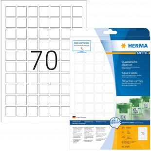 Herma Special A4 24x24mm amovible Etiquette - Blanc (Lot de 1750)