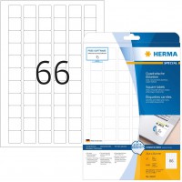 Herma 10107 etiquettes carrees movables/amovibles 25,4 x 25,4 A4 1650 pieces Blanc