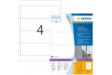 Herma 10141 etiquettes classeur movables/amovibles 192 x 61 A4 400 pieces Blanc