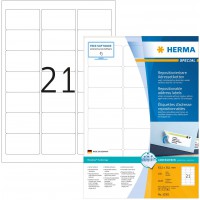 Herma 10301 etiquettes movables/amovibles 63,5 x 38,1 A4 2100 pieces Blanc