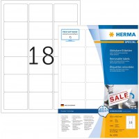 Herma 10302 etiquettes movables/amovibles 63,5 x 46,6 A4 1800 pieces Blanc