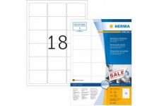 Herma 10302 etiquettes movables/amovibles 63,5 x 46,6 A4 1800 pieces Blanc