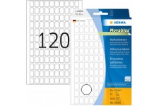 Herma 10600 etiquettes universelles amovibles/movables 8 x 12 mm 3840 pieces Blanc