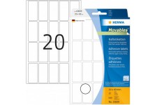 Herma 10609 etiquettes universelles amovibles/movables 19 x 40 mm 640 pieces Blanc