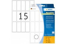 Herma 10610 etiquettes universelles amovibles/movables 20 x 50 mm 480 pieces Blanc