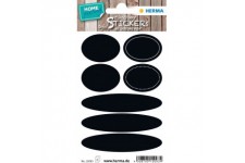 HERMA 15093 etiquette auto-collante Noir Ovale Permanent 14 piece(s) - etiquettes auto-collantes (Noir, Ovale, Permanent, Papier
