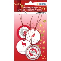 'Herma Pendentif Cadeau de Noel 3d, rond, rouge/argent