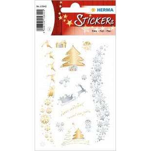 HERMA Creative Sticker 15642 Lot de 14 autocollants de Noel transparents permanents