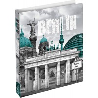 HERMA Classeurs a¡ 2 anneaux A4 Villes motif Berlin, dos de 25 mm, Classeur souple en plastique, Avec compresseur