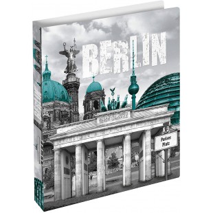 HERMA Classeurs a¡ 2 anneaux A4 Villes motif Berlin, dos de 25 mm, Classeur souple en plastique, Avec compresseur