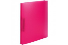 HERMA Classeurs a¡ 2 anneaux A4 Translucide Rose fonce, dos de 25 mm, Classeur souple en plastique, Avec compresseur