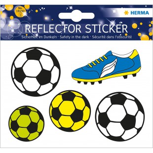 Herma Lot de 5 autocollants reflechissants - Tenue permanente - Motif football