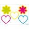 HERMA reflechissant Stickers, permanent tenir, 5 Fluorescent Stickers par lot Motif Coeurs et fleurs