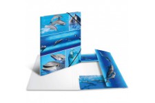 HERMA Chemises a  elastique Animaux avec motif Dauphins, A4, carton robuste, avec impression interieure, 1 portee de chemise