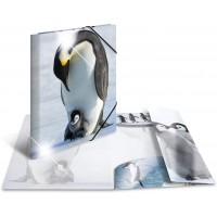 HERMA 19335 Classeur DIN A3 en plastique solide avec effet brillant et rabats interieurs imprimes, reliure elastique 