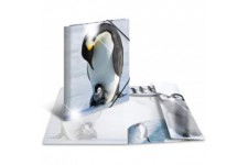 HERMA 19335 Classeur DIN A3 en plastique solide avec effet brillant et rabats interieurs imprimes, reliure elastique 